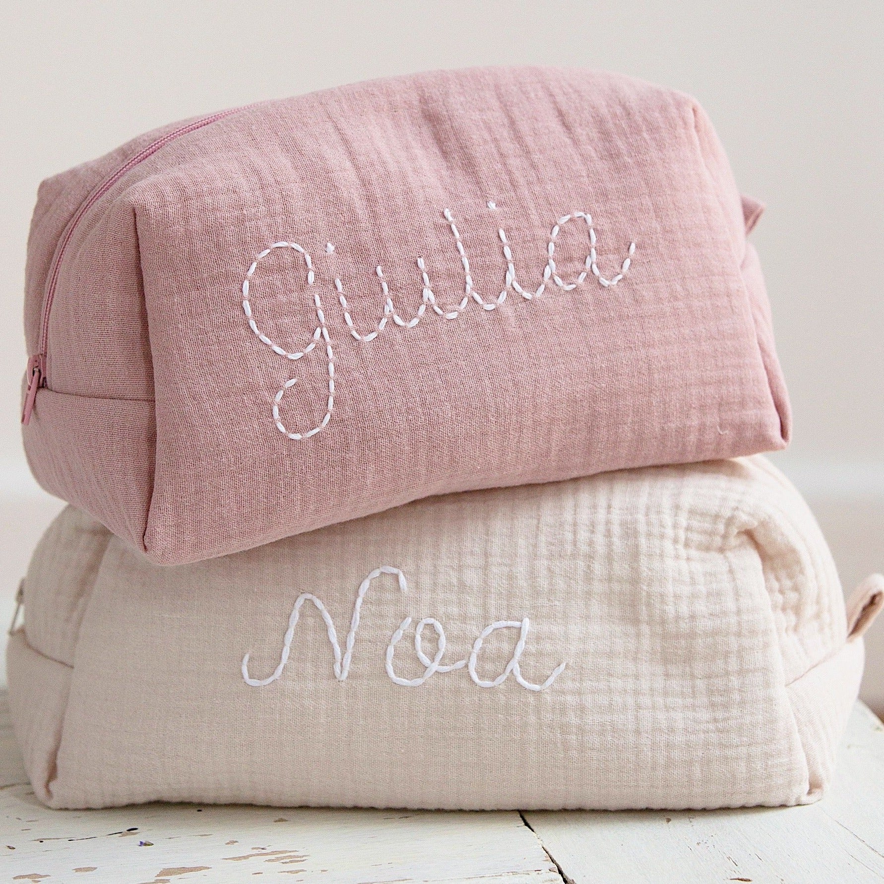 Customizable Pink Cotton Pouches